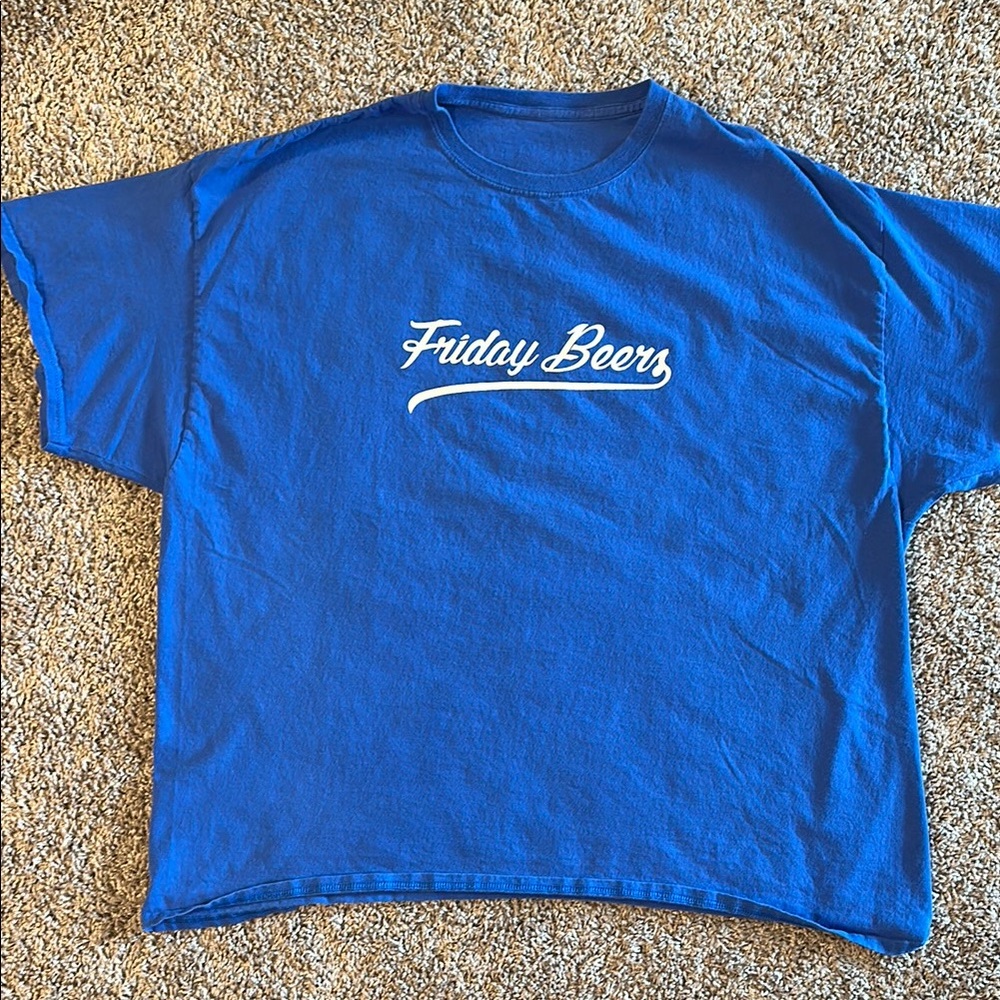 3/$15 Friday Beers Blue T-Shirt fits like XXL